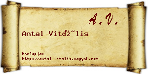 Antal Vitális névjegykártya
